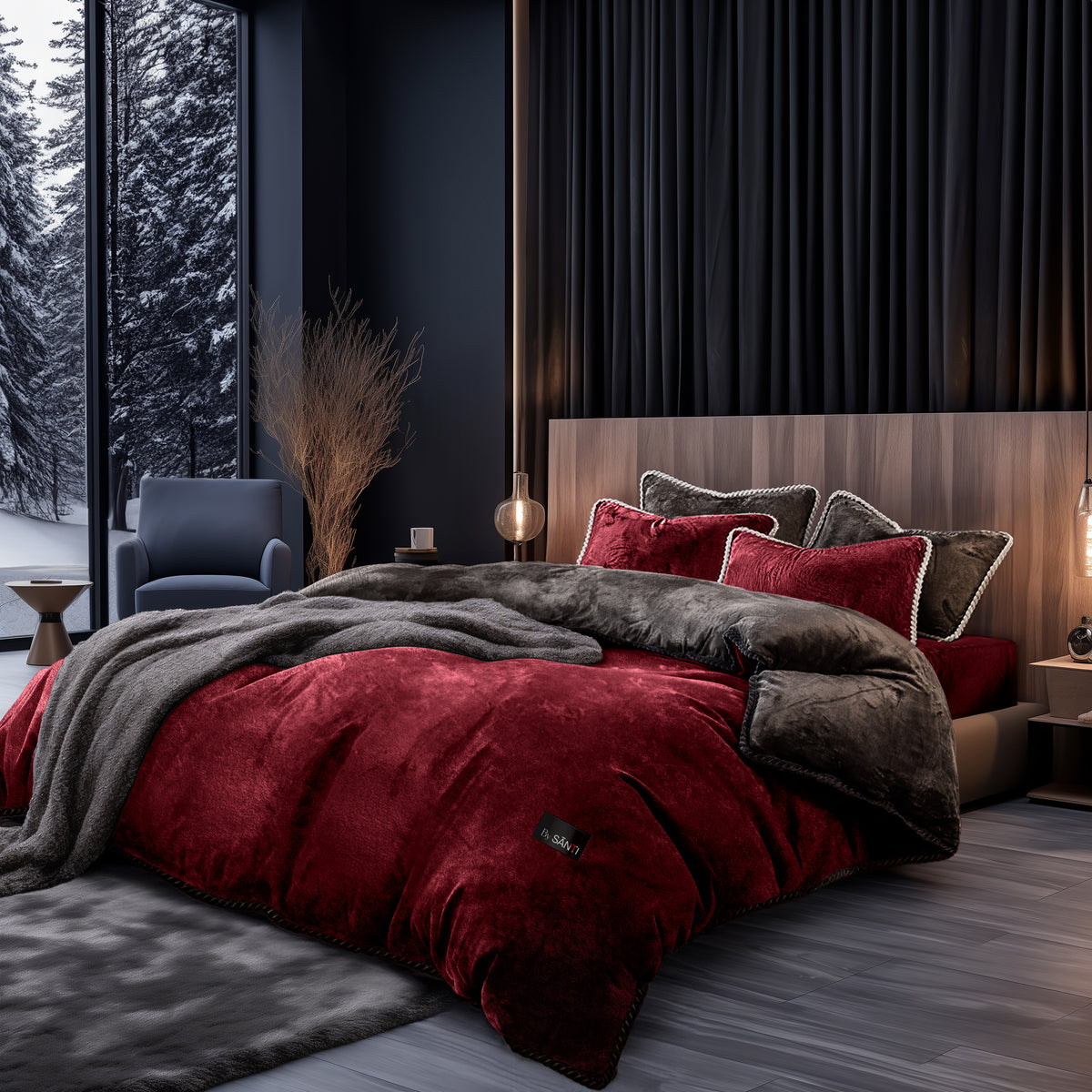 Soft velvet duvet cover set from Amorgos bedding collection