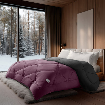 Modern minimalist bedroom with cooling comforter
