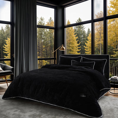 Ultra-soft plush velvet comforter set in modern bedroom
