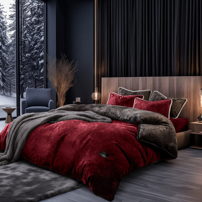 Soft velvet duvet cover set from Amorgos bedding collection